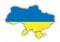 Contour conditional map of Ukraine in the colors of the national flag. Scalable vector illustration