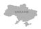 Contour conditional map of Ukraine and the inscription of the name of the country. Scalable vector illustration