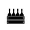 Contour different wine bottles icon ilustration