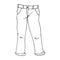 Contour drawing of men\\\'s trousers. Clothes and accessories. Design for coloring book, illustration vector