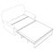 Contour of a folding sofa made of black lines on a white background. Isometric view. Vector illustration