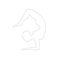 Contour of the girl engaged in yoga, fitness, gymnastics. Pose of yoga. The outline of the figure in black on a white background