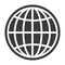 Contour globe black icon, business travel symbol