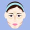 Contour Or Highlight On Diamond Face Shape Female On Blue