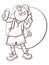 contour line sketch cartoon style character animal funny cat traveler with backpack and sneakers blogger taking photo on phone