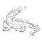 Contour linear illustration with animal for coloring book. Cute lizard, anti stress picture. Line art design for adult or kids  in