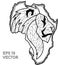 Contour lion Africa pointilism eps