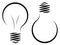 Contour logo of the incandescent lamp. The emergence of an idea or a new invention. Electricity and energy saving. Saving resource