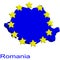 Contour map of Romania