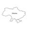 Contour map of Ukraine illustration.