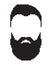 Contour men face. Bearded and mustache man`s portrait, black color.