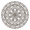 Contour, monochrome Mandala. ethnic, religious design element with a circular pattern
