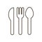 Contour set collection cutlery icon flat