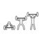 contour set collection pictogram with men weightlifting