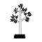 contour silhouette tree leafy with bush