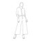 Contoured silhouette of a fashionable girl