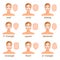 Contouring for various face shapes. Vector illustration