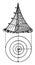 Contours of a concave cone vintage illustration