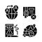 Contraband black glyph icons set on white space