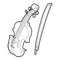 Contrabass icon, outline isometric style