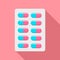 Contraception pills icon, flat style