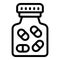 Contraceptive pills bottle icon outline vector. Contraceptive oral prescription
