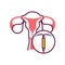 Contraceptive spiral color line icon. Intrauterine device. Birth control. Copper IUD. Safety sex sign. Pictogram for web