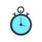 Contraceptive stopwatch icon, flat style
