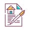 Contract color line icon. A legally binding agreement. Between parties for the purchase and sale. Pictogram for web page, mobile