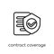 Contract Coverage icon. Trendy modern flat linear vector Contract Coverage icon on white background from thin line Insurance coll