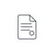 Contract, document, paper sheet whith stamp thin line icon. Linear vector symbol