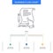 contract, document, paper, sign, agreement, application Business Flow Chart Design with 3 Steps. Line Icon For Presentation