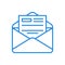 Contract email vector line icon. Signed deal in official documentation.