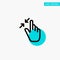 Contract, Gestures, Interface, Pinch, Touch turquoise highlight circle point Vector icon