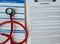 Contract for health insurance payout with stethoscope