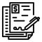 Contract loan icon outline vector. Payment income