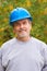 Contractor Builder with blue hardhat