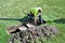 A contractor cleaning out a rural home septic tank.