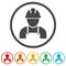 Contractor Icon, Workers icon, 6 Colors Included