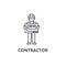 Contractor vector line icon, sign, illustration on background, editable strokes