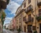 Contrada MondovÃ¬, ancient street of the district in Cuneo, Italy