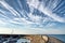 Contrails At Lyme Regis Harbour