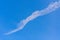 Contrails, vapour trails from the airplane with blue sky background