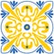 Contrast floral pattern for azulejo spanish portuguese style, vector illustration for design. Symmetric mandala print