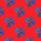 Contrast floral seamless buds pattern. Botanic silhouettes with red background and blue flowers. Bright print