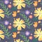 Contrast floral summer pattern with orange flowers