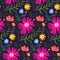Contrast floral summer pattern of rich colors