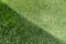 Contrast in Green: Bird\\\'s Eye View of Unevenly Trimmed Grass