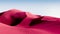 Contrast pink dunes and blue sky. Desert landscape with contrast skies. Minimal abstract background. 3d rendering