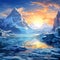 Contrasting Beauty and Mystery of Icebergs and Glaciers - Realistic Digital Painting